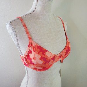Refuge Boutique Womens Peach Orange Floral Bikini Top